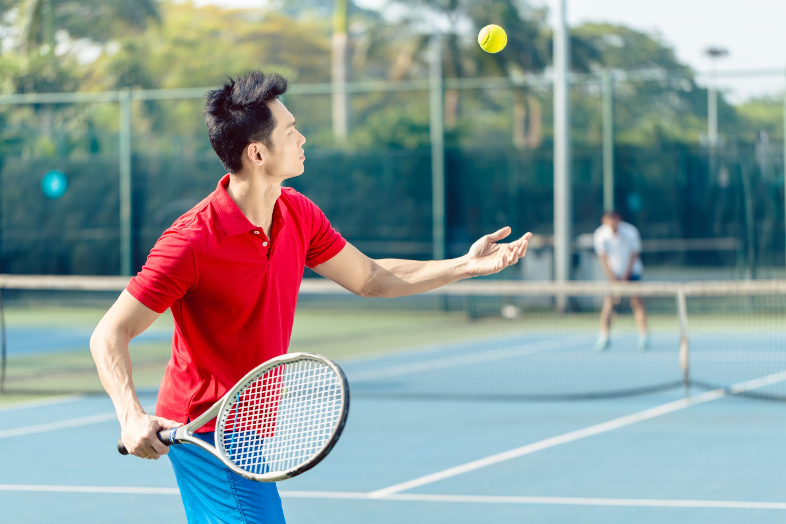 Chinese,Professional,Tennis,Player,Ready,To,Hit,The,Ball,With