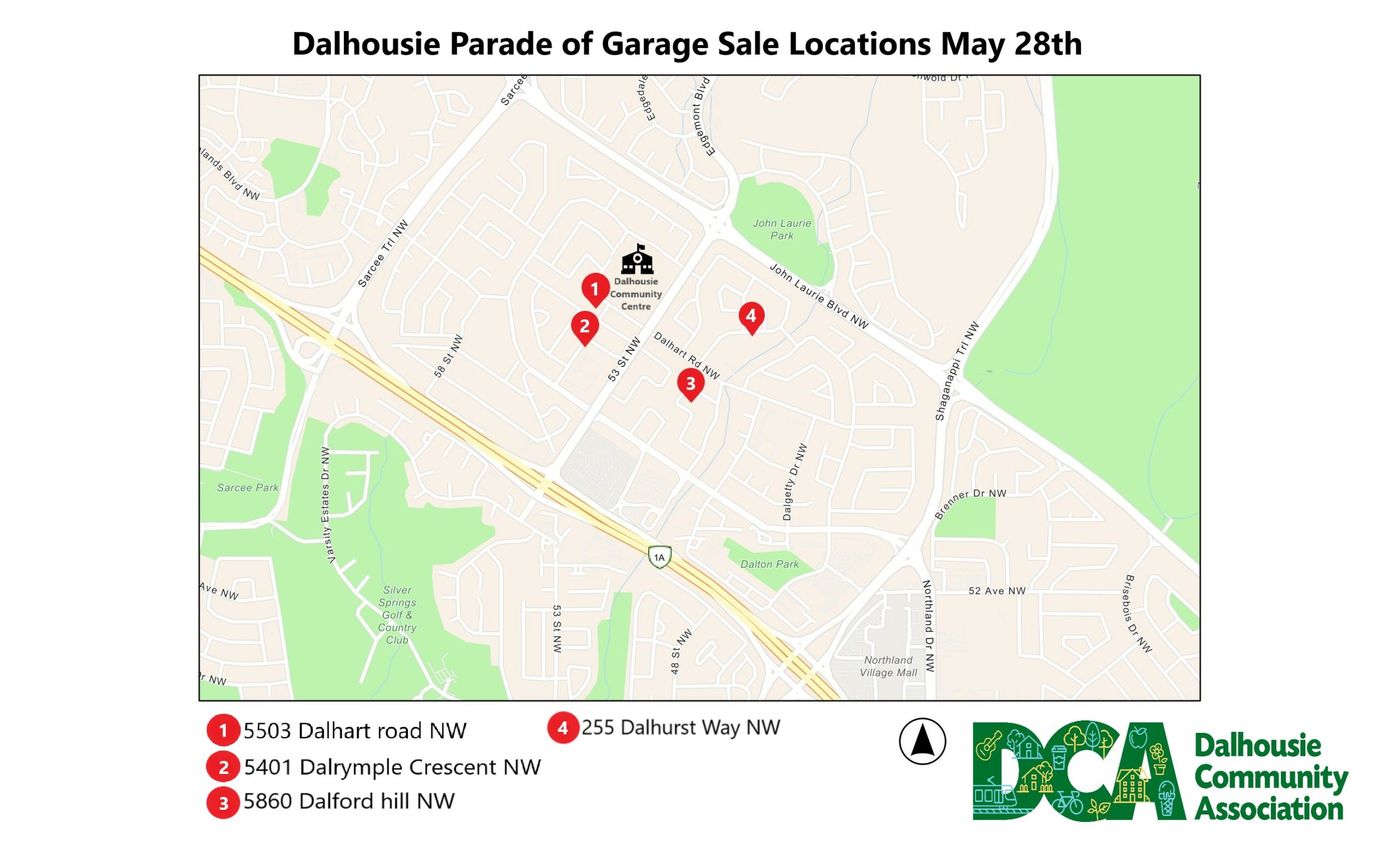 Parade of Garage Sales Map May 28 2023